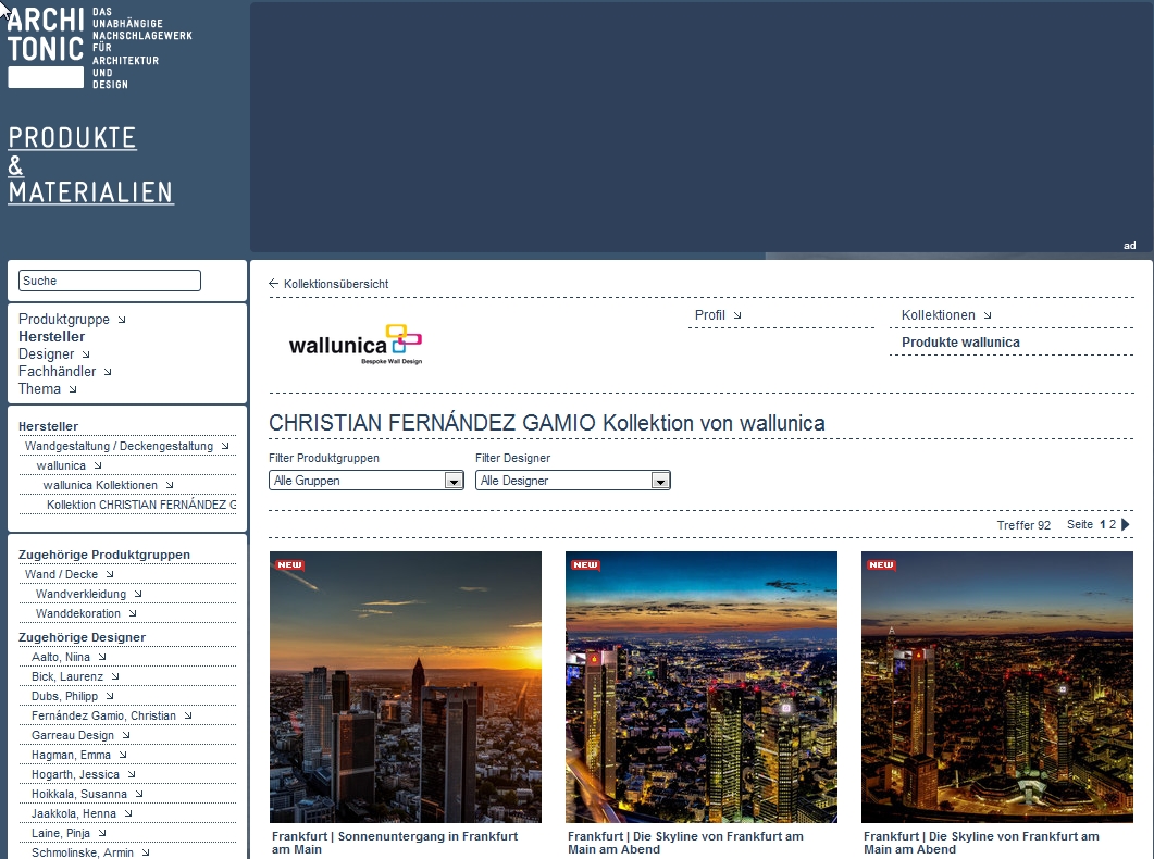 Architonic Homepage